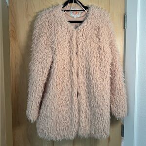 Gianni Bini | Shaggy Faux Fur Coat in Pink | Size XL (fits like M/L)
